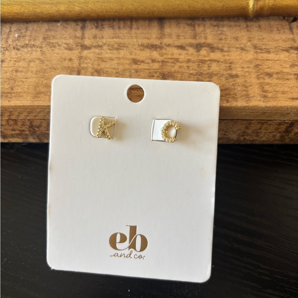 Gold Initial Earrings by eb and co
